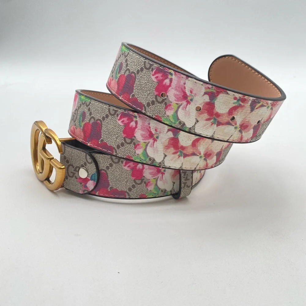 Gucci GG Supreme Marmont Blooming Floratttt Interlocking G Belt- 105 CM Large - Picture 5 of 10